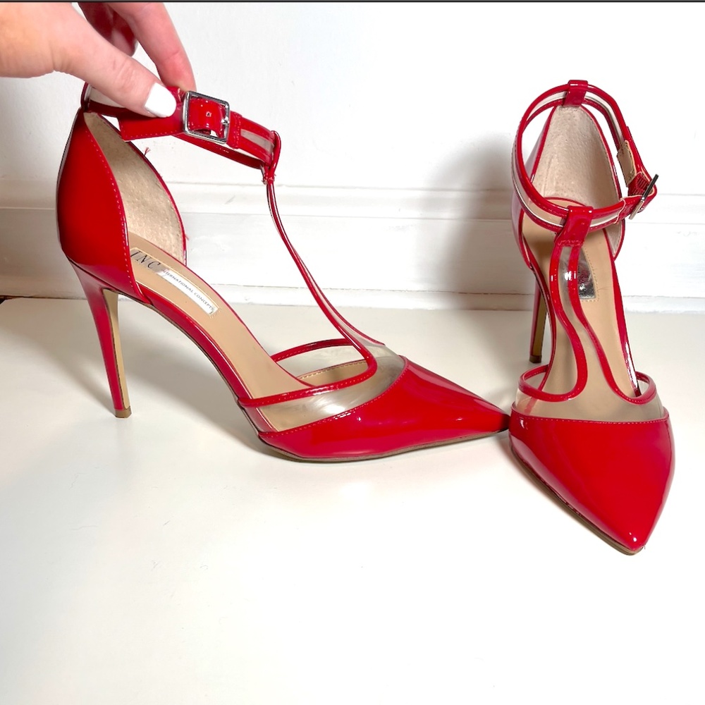 I.N.C. International Concepts Red Pump with Ankle Strap size 8.5 - Kaeley